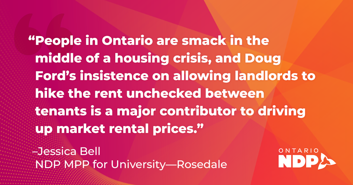 NDP MPPs reintroduce bill to stop landlords from gouging tenants « Ontario NDP