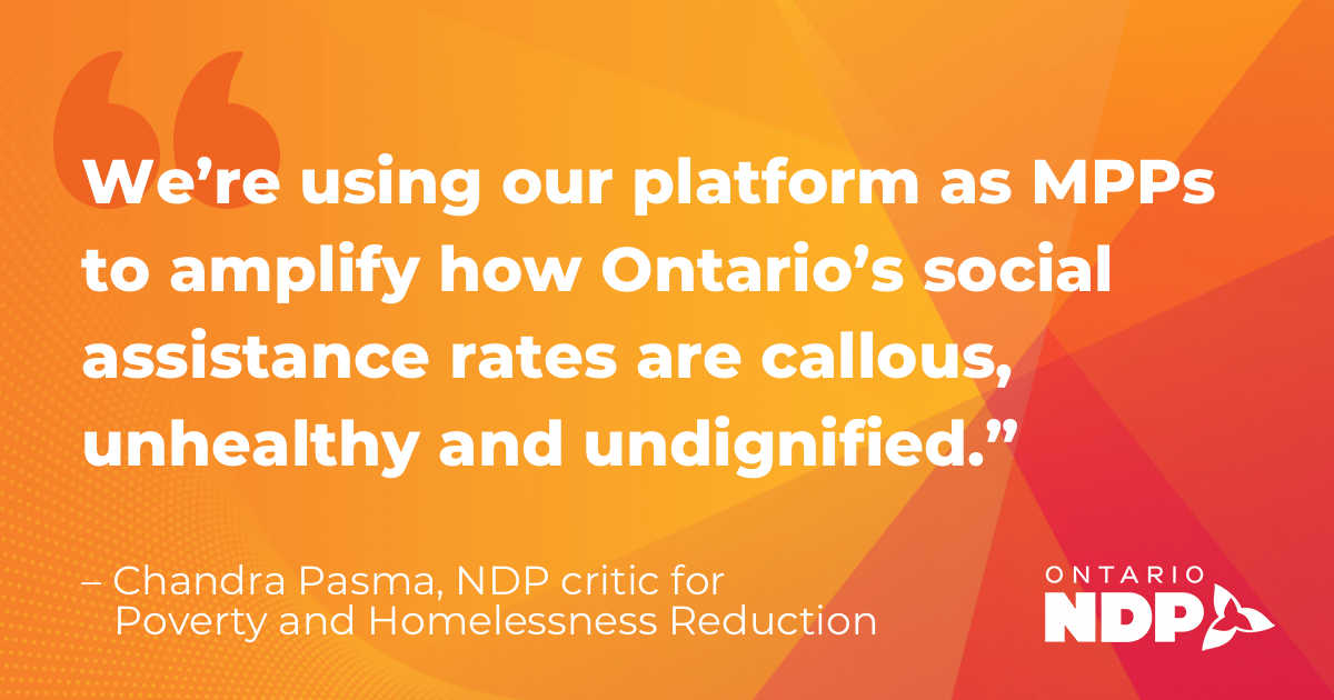 NDP MPPs to live on ‘social assistance diet’ for two weeks as part of