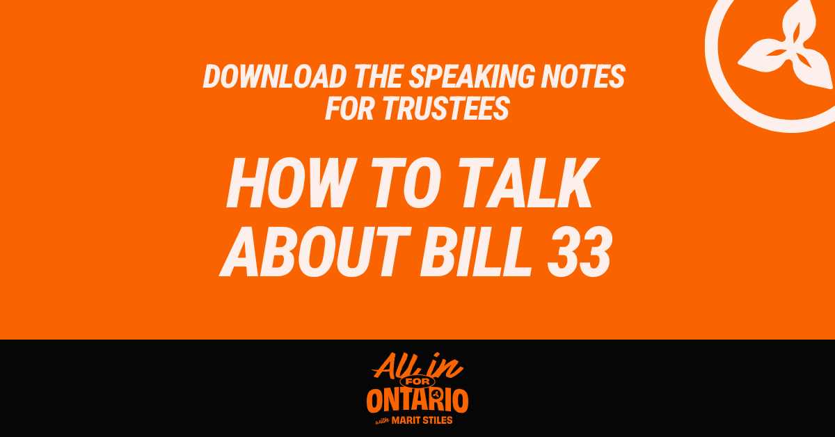 How to talk about Bill 33