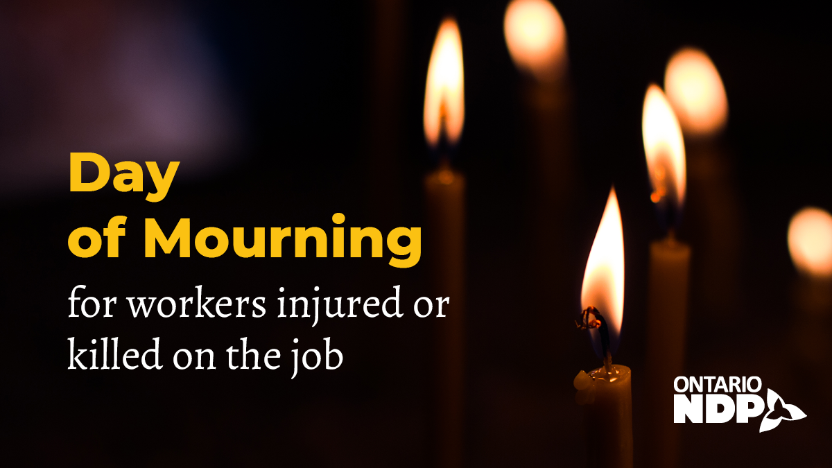NDP Leader Andrea Horwath marks the Day of Mourning « Ontario NDP