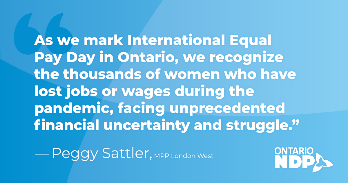NDP statement on International Equal Pay Day « Ontario NDP