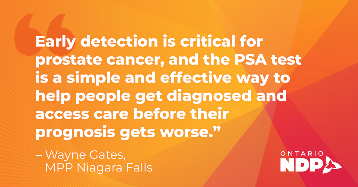 NDP’s Gates tables motion to ensure key test for prostate cancer fully