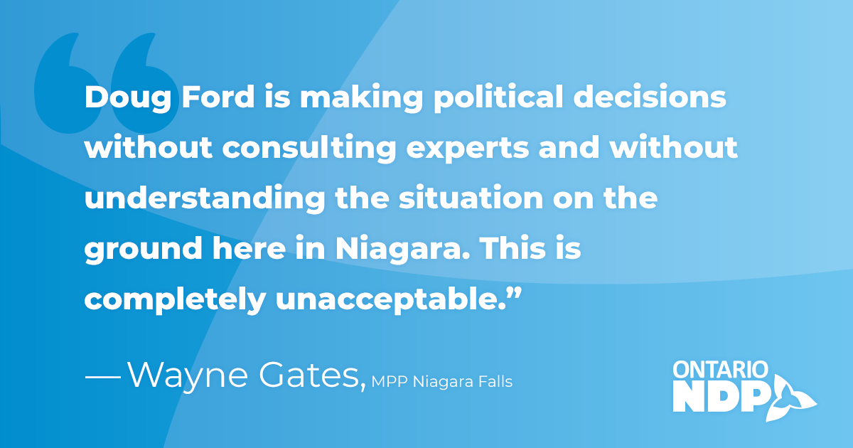 NDP: Doug Ford failed to consult Niagara Public Health ...