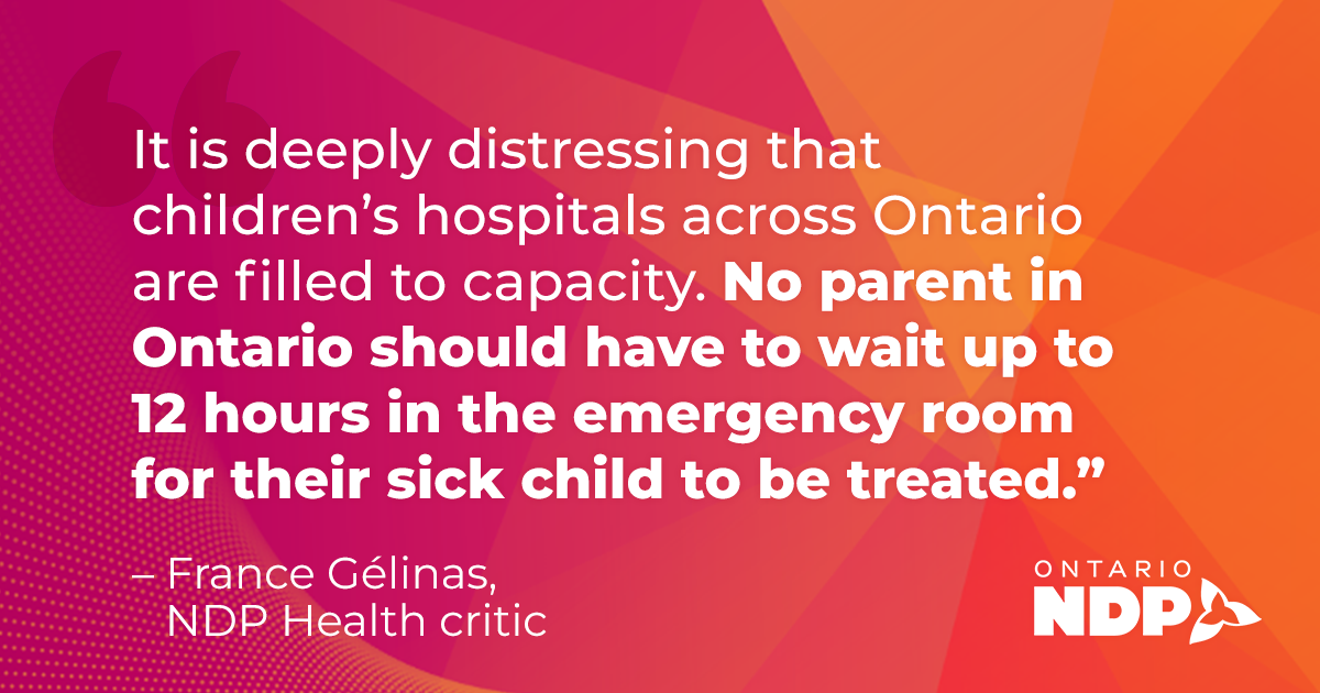 Children’s ICUs at capacity because Ford driving health care workers