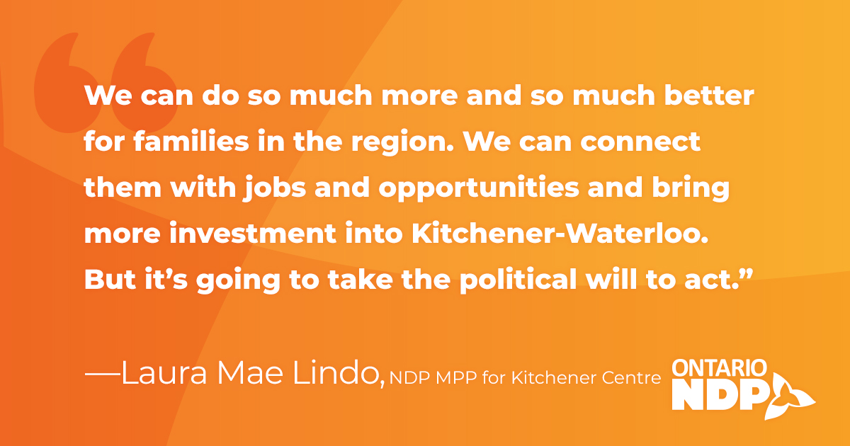 Kitchener NDP MPP pushes for twoway, allday GO service along