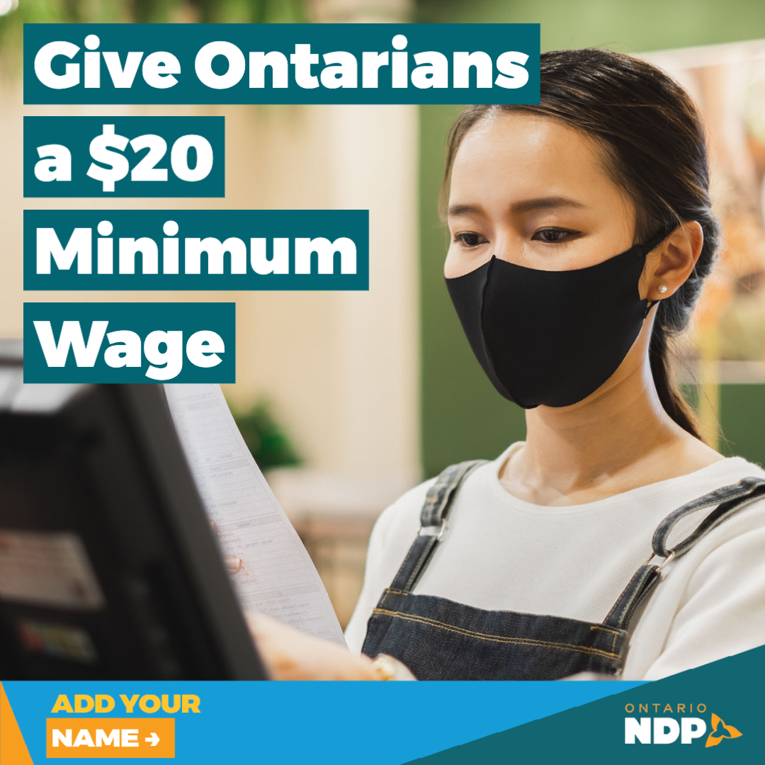 Give Ontarians a $20 Minimum Wage