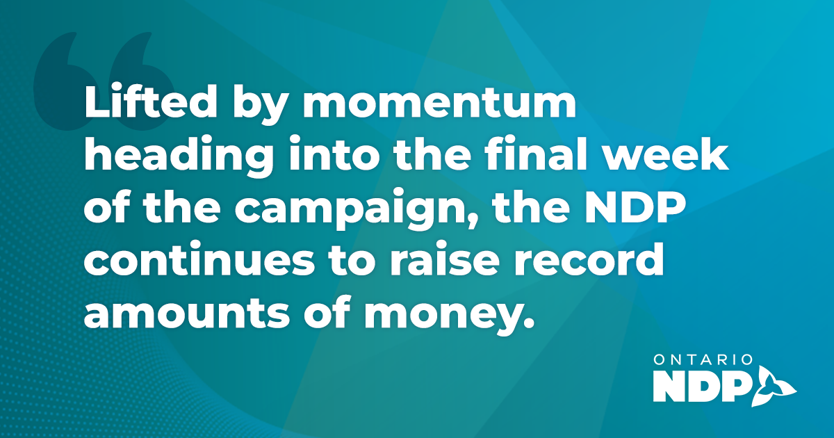 NDP has raised 5.9 million so far « Ontario NDP