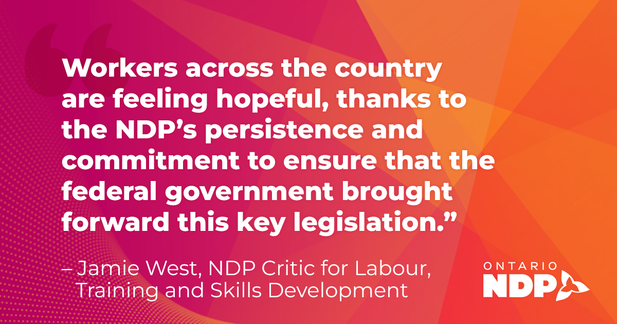 West a milestone for workers ndp delivers anti scab labour