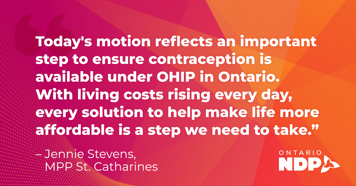 NDP tables motion to make contraceptives available under OHIP « Ontario NDP