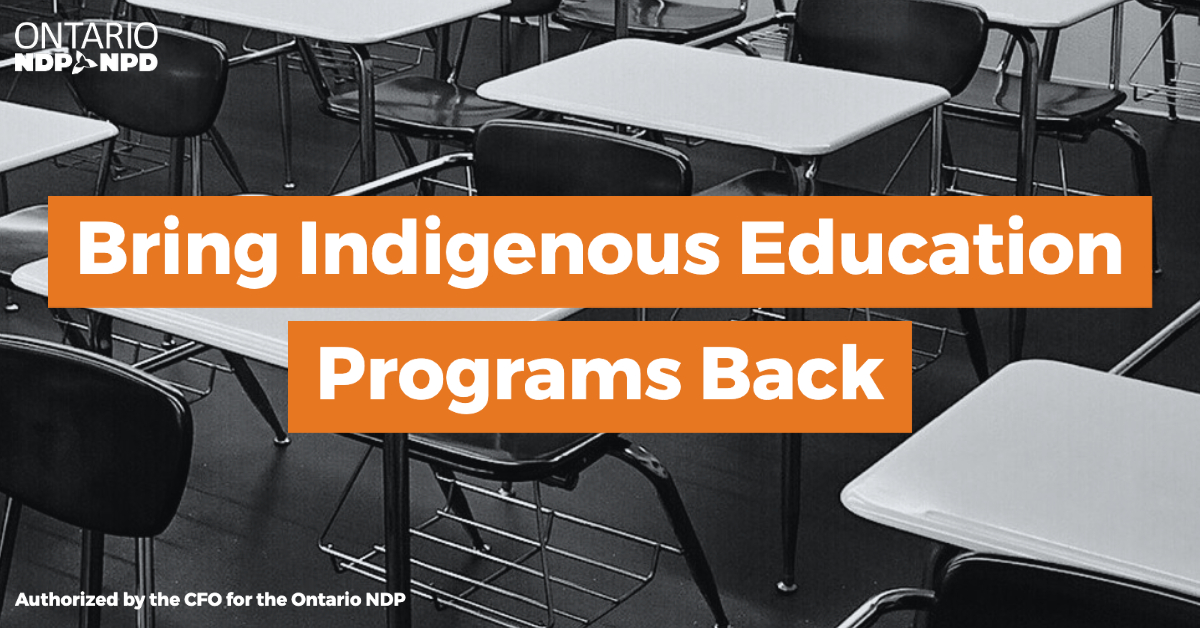 Bring Indigenous Education Programs Back