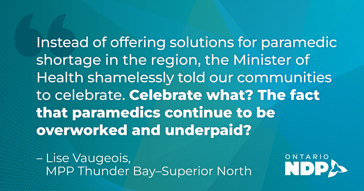 Conservative Health Minister says MPP Lise Vaugeois should be ...